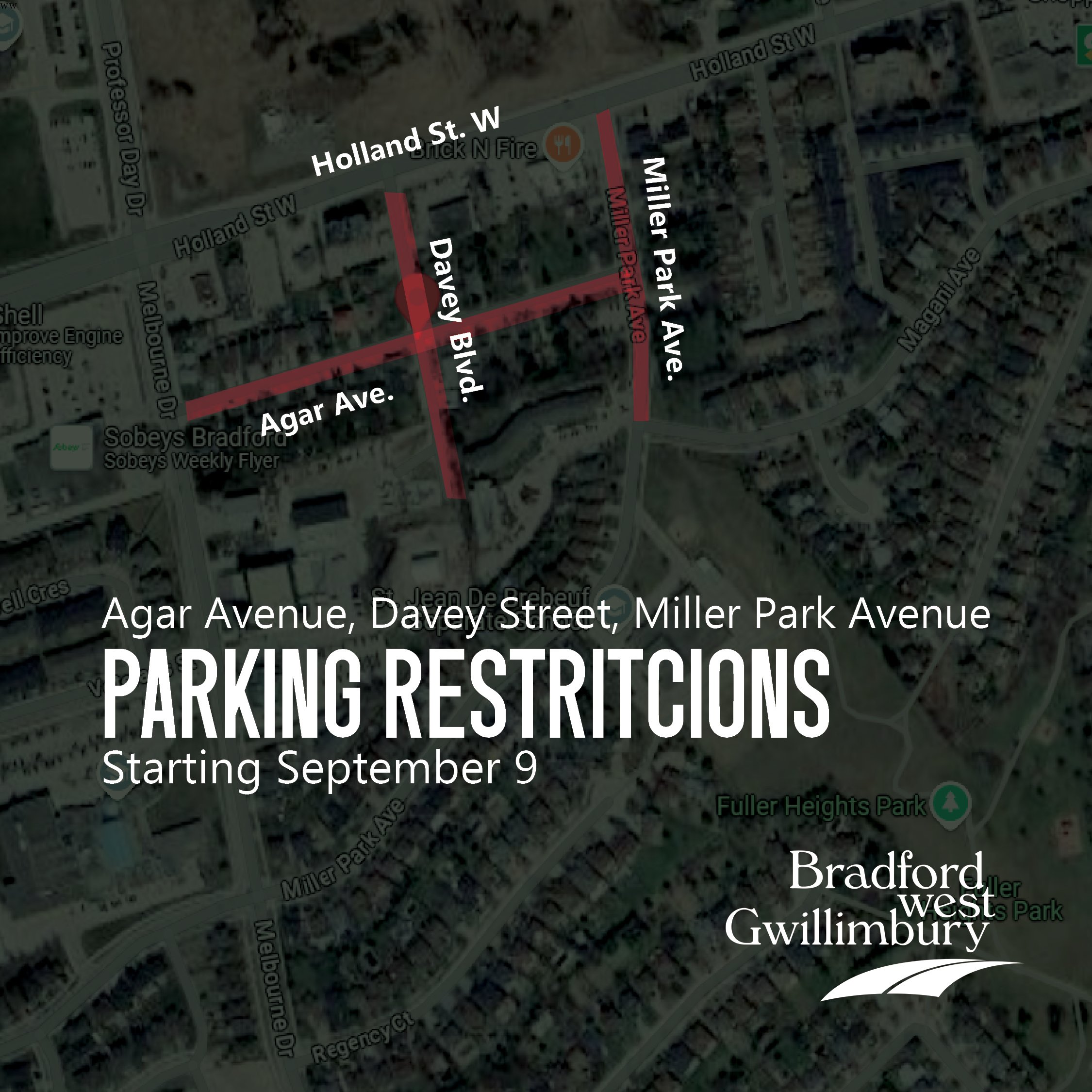 Map showing Agar Street, Davey Street, and Miller Park Avenue